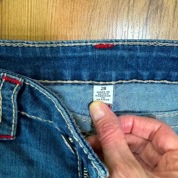 True Religion Low Rise Bootcut Jean w flaps W28 blue - Picture 4 of 12